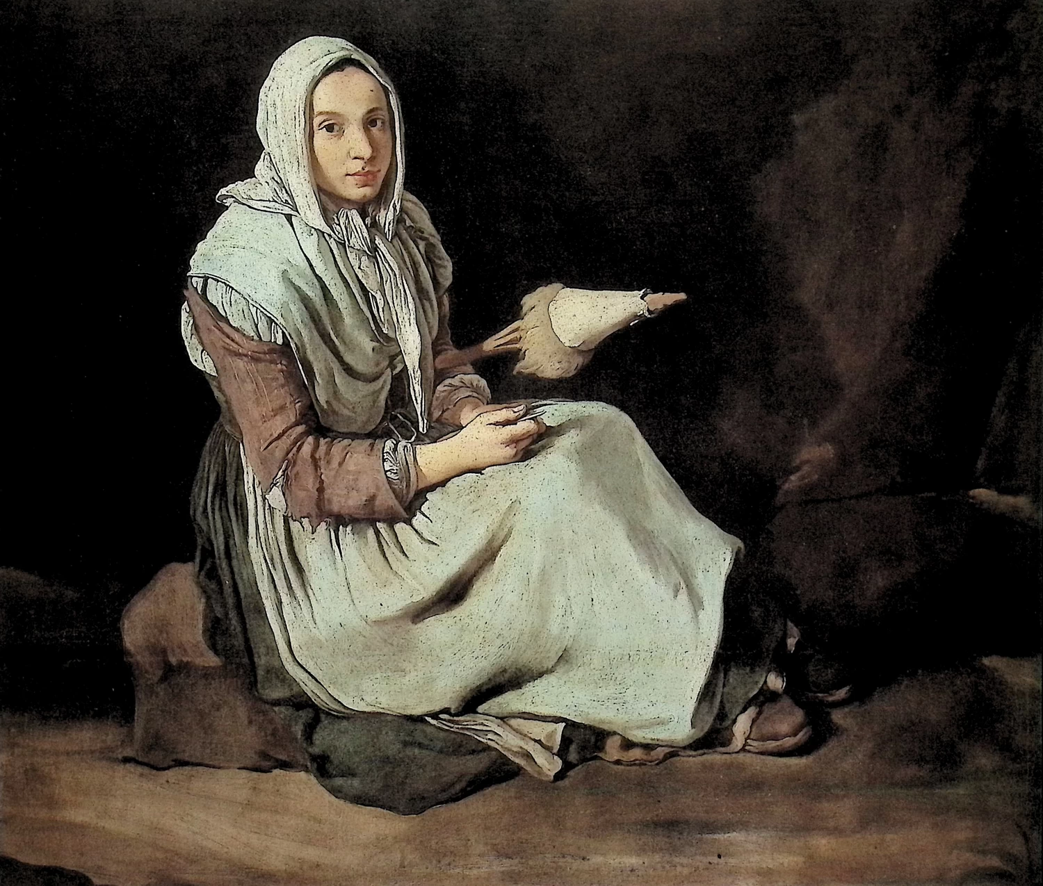 Giacomo Ceruti, il Pitocchetto - Filatrice, Museo di Santa Giulia, Brescia